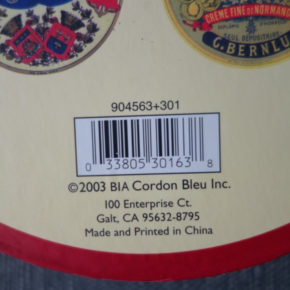 Set of Four(4) BIA Cordon Bleu Camembert 8" Ceramic Plates with Original Box - Picture 9 of 15